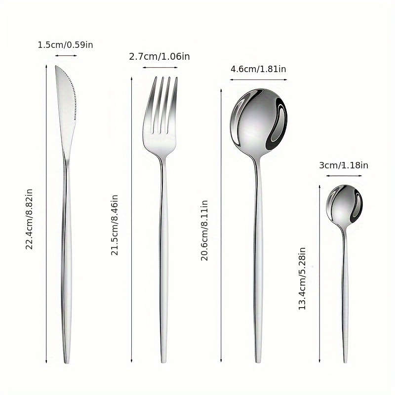 Set Of 16 Stainless Steel Portuguese Tableware Including 4 Sets Of Steak Knives Forks And Sp