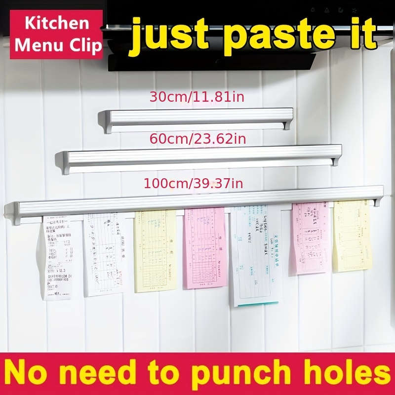1pc 30cm Stainless Steel Restaurant Order Holder Kitchen Order Ticket Holder Wall Mount Receipt S