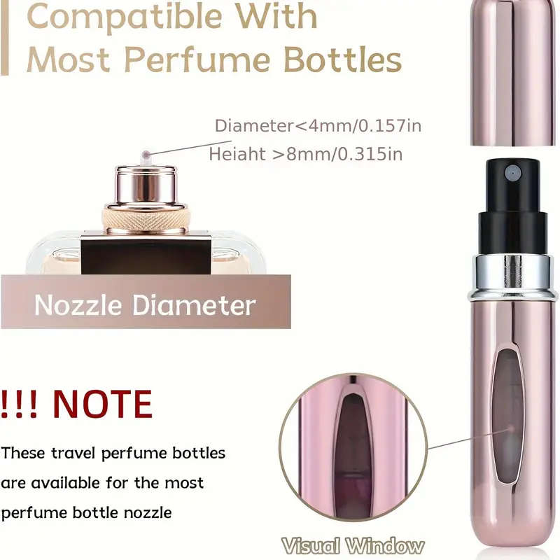 1pc 5ml Perfume Refillable Bottle with Metal Case Fine Spray Bottom Refillable Color sent randomly