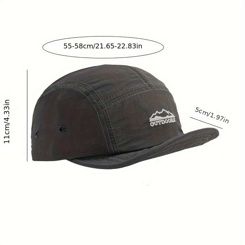 1pc Outdoors Logo Baseball Cap Black Polyester Breathable Quick-Dry Vintage Mountain Design