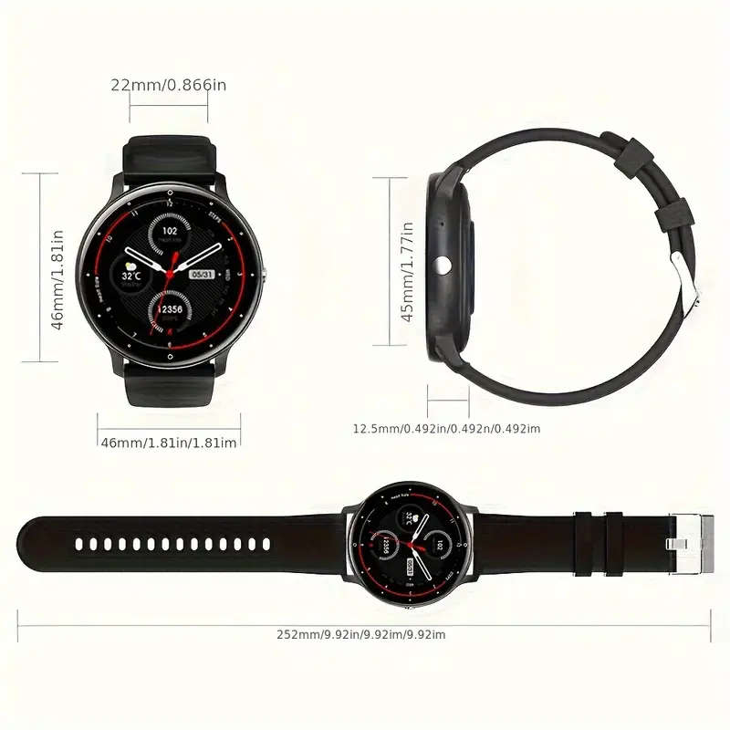 Smart Watch for Men Women 3.53cm Full Touch Screen 100+ Sports Modes Weather Music Control Voice