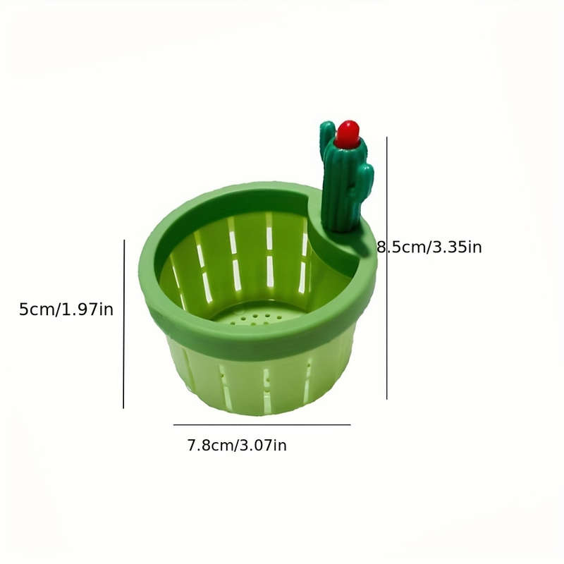 1pc Cactus-Shaped Kitchen Sink Strainer Creative Drain Basket for Residue Anti-Clog Odor Preve