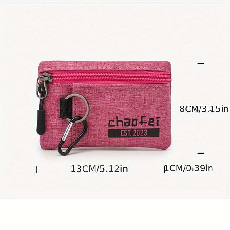 1pc Oxford Fabric Coin Purse Portable Key Card Holder Fashionable Mixed Colors