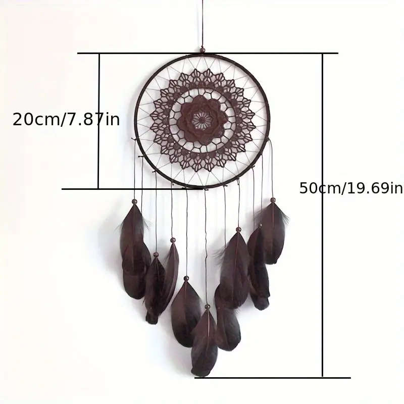 1pc Contemporary Dream Catcher Wall Hanging Metal Fairy Tale Themed Decor with Artificial Feathers N