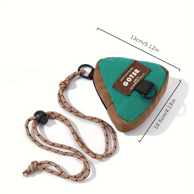 1pc Triangle Keychain Coin Purse Hanging Neck Casual Sling Bag Trendy Storage Pouch Creative Gift