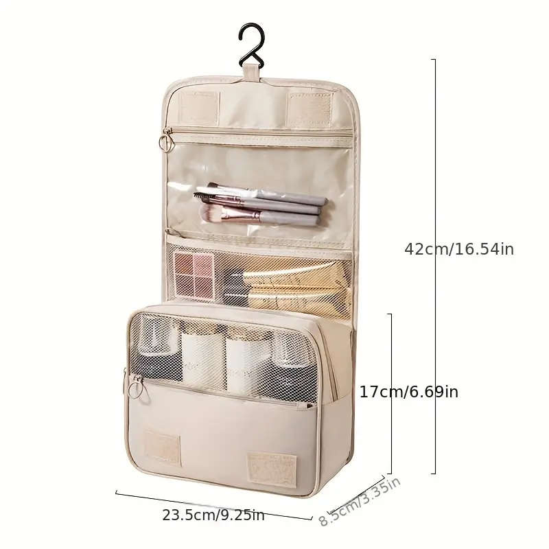 1pc Travel Cosmetic Bag Polyester Hand Wash Only Hanging Toiletry Organizer Gift for Friends Versati