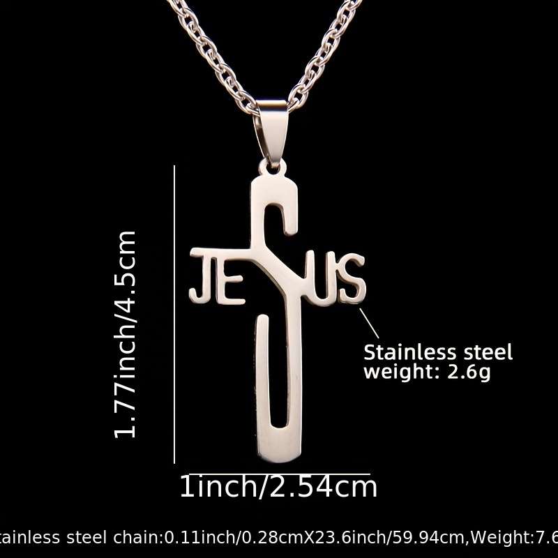 1 Piece Steel Color Jesus Theme Pendant
