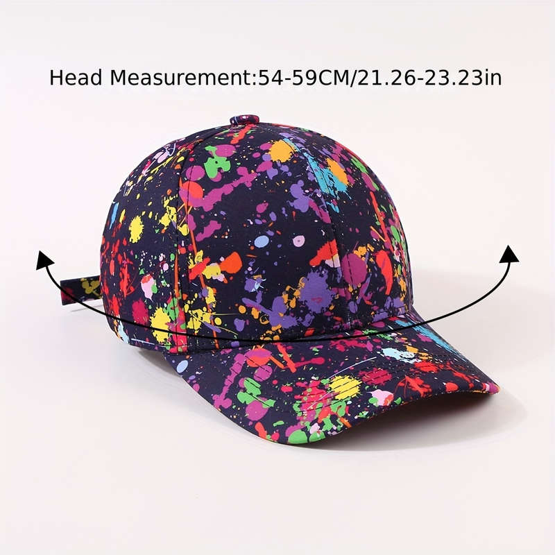 1pc Tie Dye Graffiti Baseball Cap Trendy Hip Hop Print Dad Hats Lightweight Adjustable Sports Hats