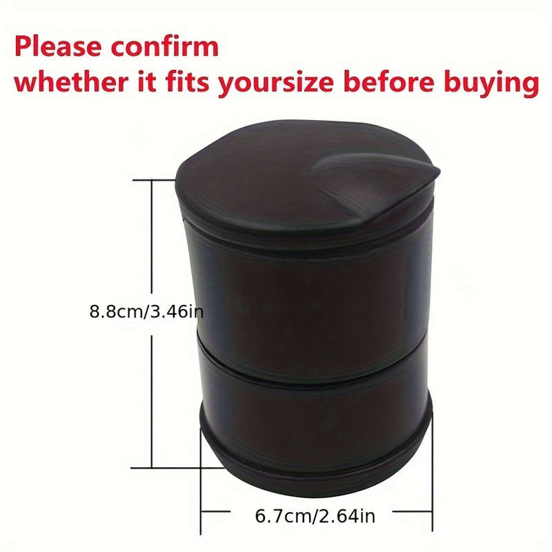 1pc Fit Black Car Ashtray for Cup Holder Compact Easy-Clean PBT Plastic Perfect for Cars Truc