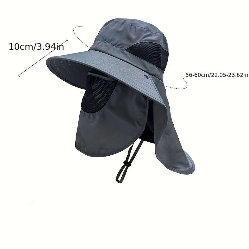 1pc Outdoor Sun Hat with Wide Brim UV Protection Neck Cover for Cycling Fishing Hiking Knitte