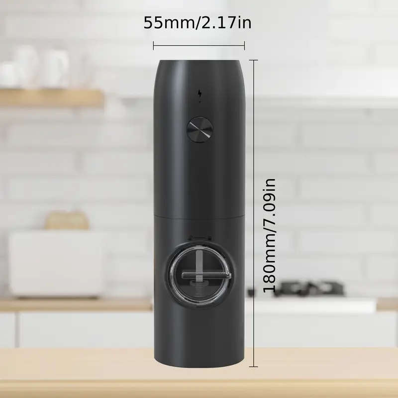 Electric Salt and Pepper Grinder Set Rechargeable Adjustable Coarseness One-Hand Operation Dual Char