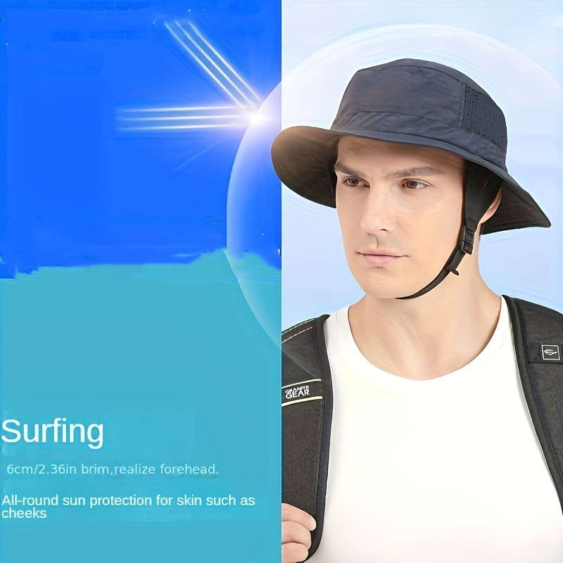 1pc Wide Brim Sun Protection Hat Foldable Outdoor Hiking Fishing Cap Quick-Drying Surfing Fis