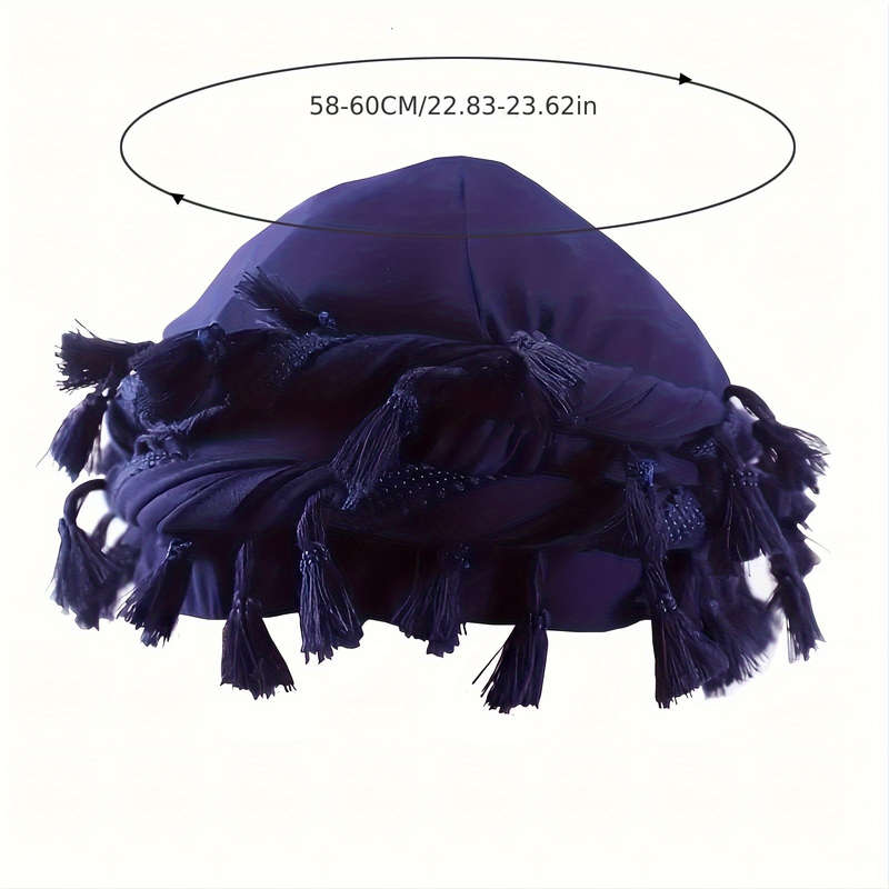 1pc Men's Maroon Tassel Braid Beanie Double Layer Hip Hop Style Soft Satin Lining Breathable Po