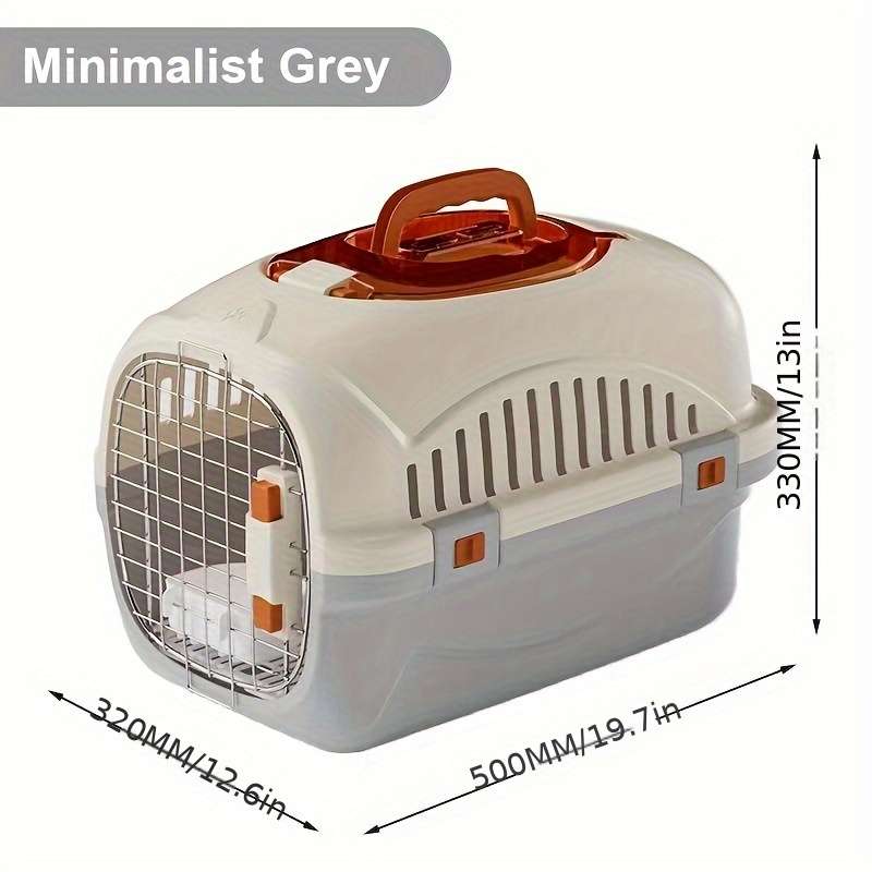 1pc Gray Airplane Box Add Hanging Bowl Add Partition Pet Bag