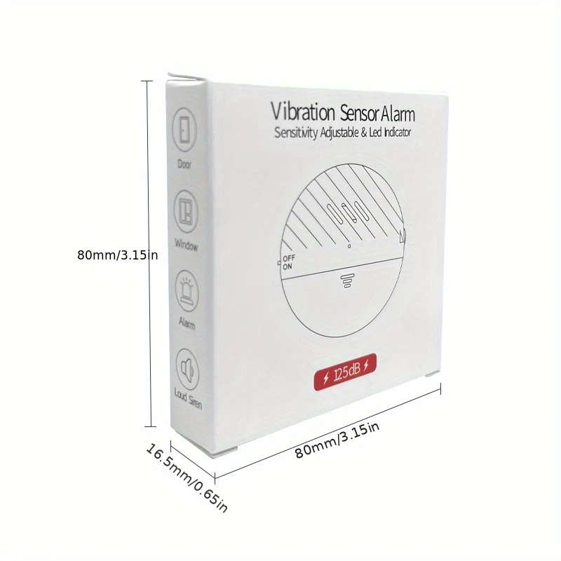 1Pc Vibration Alarm Sensor 125Db Glass Breakage Anti Theft Security Easy Installation Earthquake War