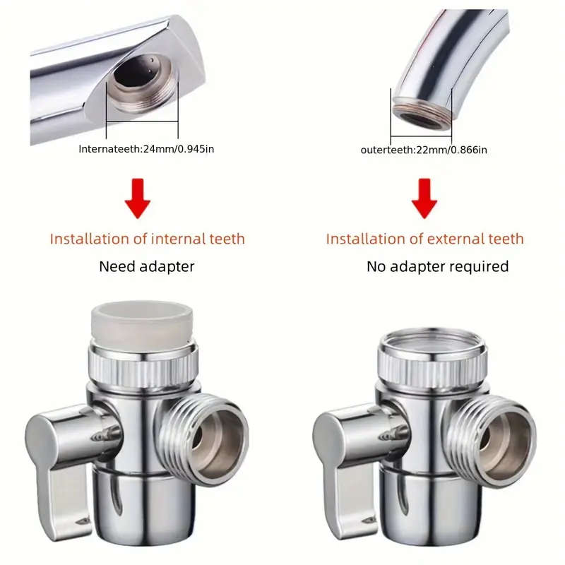 A Household Faucet With An External Splitter One-to-two Adapter Universal Conversion Water Inlet