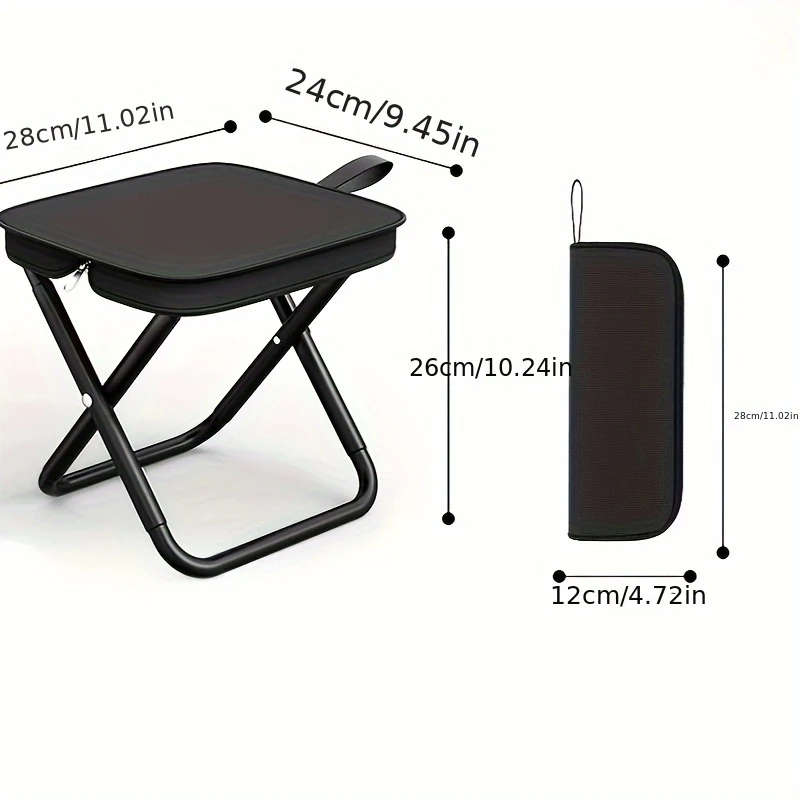 1Pc Lightweight Iron Alloy Frame Folding Chair  Portable Outdoor Picnic Camping Stool With Carry Bag
