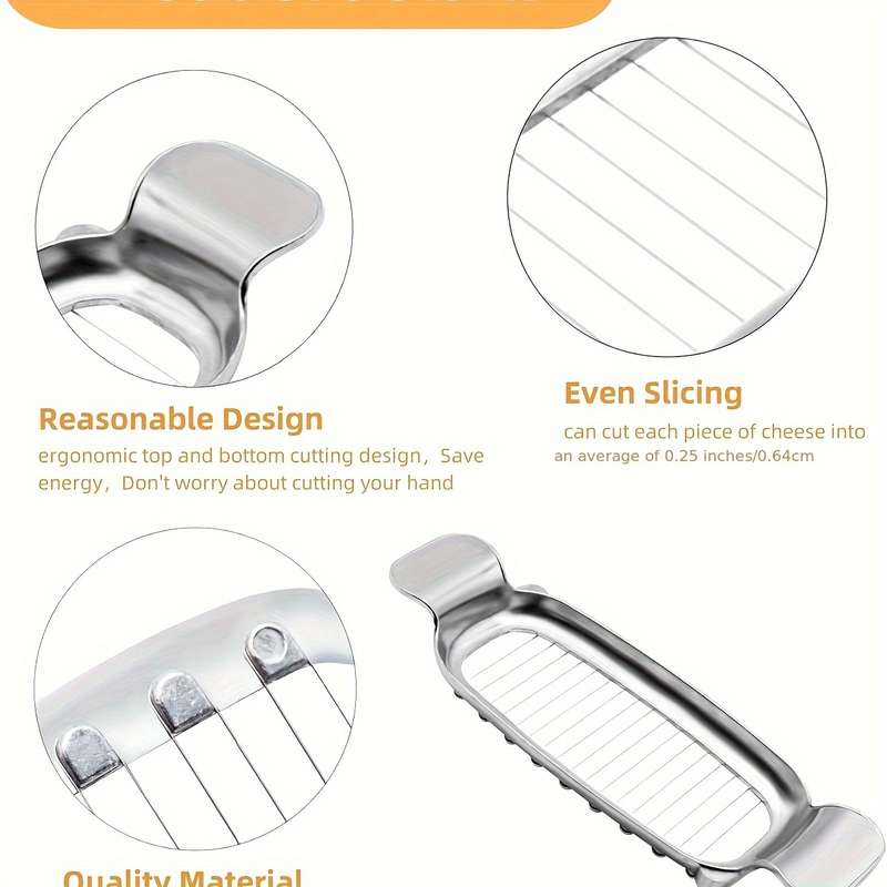 1pc Cheese Slicer Egg Butter and Duck Liver Slicer Sharp Blade Durable Metal Cheese Divider Fu