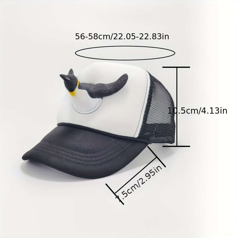 1pc Cool Adorable Funny 3D Miniature Baseball Cap Unique Eye-Catching Breathable Trucker Hat Snap