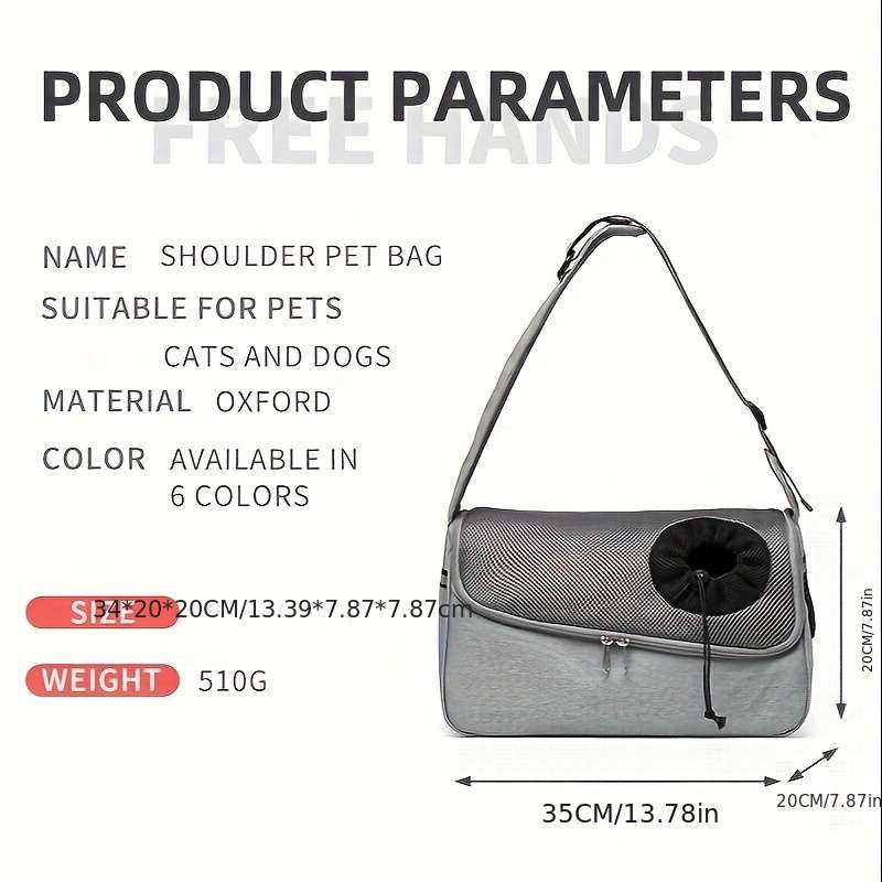 1pc Dark Gray Pet Bag
