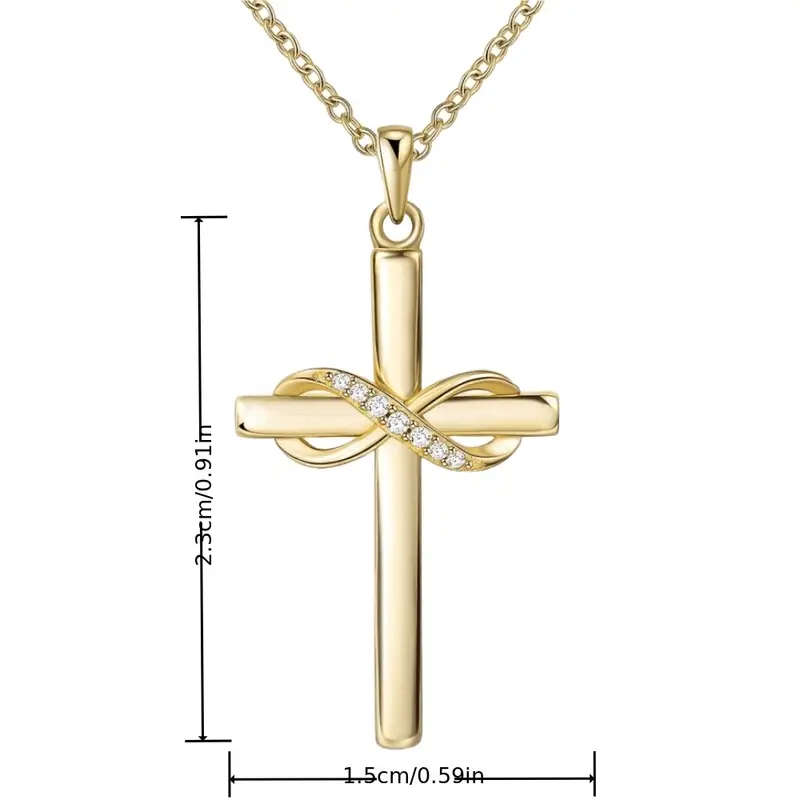 Elegant Infinity Cross Necklace