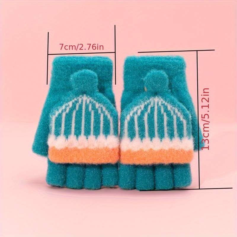 1 Pair 4 To 8 Years Old Yellow Warm Gloves