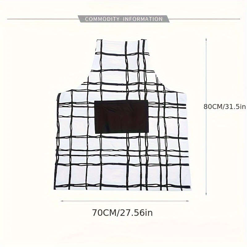 1pc Nordic-Inspired Cotton Knit Kitchen Apron with Large Front Pocket Sleeveless Cooking Apron fo