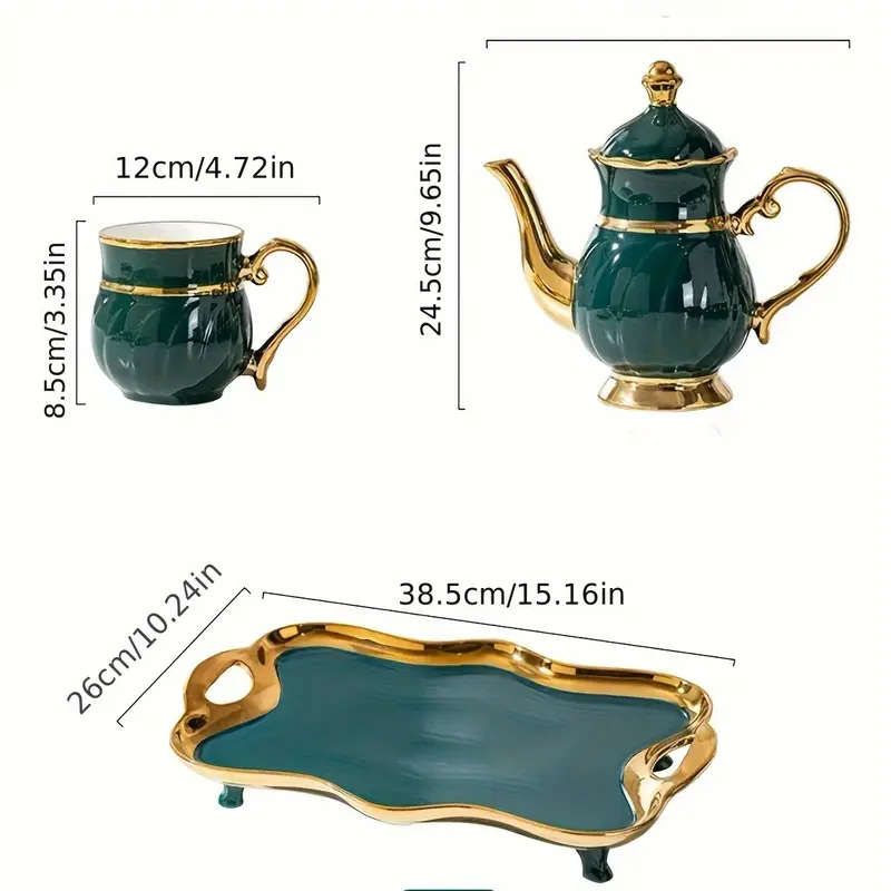 European Style Light Luxury Ceramic Kettle Set