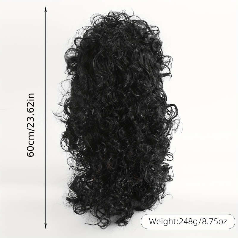 1Pc Black 60.96cm Fashion Design Wig