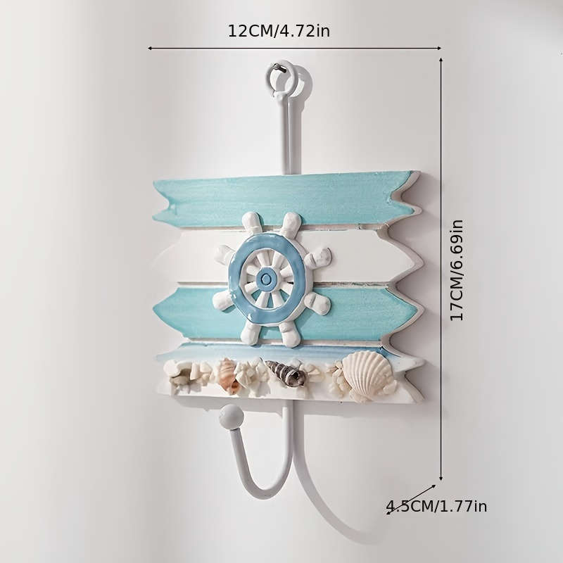 1pc Contemporary Wood Robe  Towel Hooks Wall Mounted Easy Install Storage Organizer for Home Hotel C