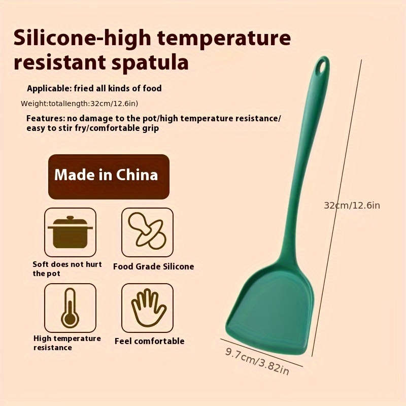 3pcs dark green silicone kitchenware set silicone spatula spoon slotted spoon heat resista