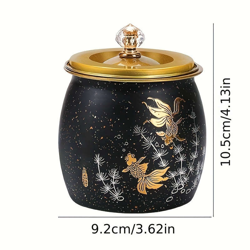 1pc Elegant Stainless Steel Ashtray with Lid Anti-Fly Round Design for Home Living Room Decor