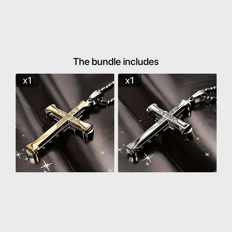 1 Piece Golden Add Silvery Jesus Theme Pendant