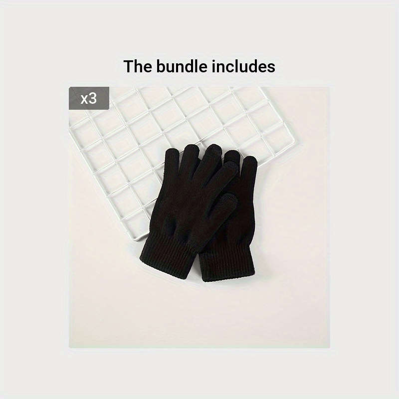 1 Pair Grey Warm Gloves