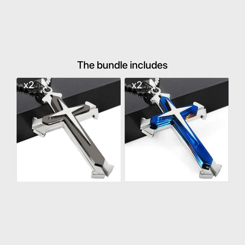 1 Piece Silveryx2 Add Bluex2 Jesus Theme Pendant