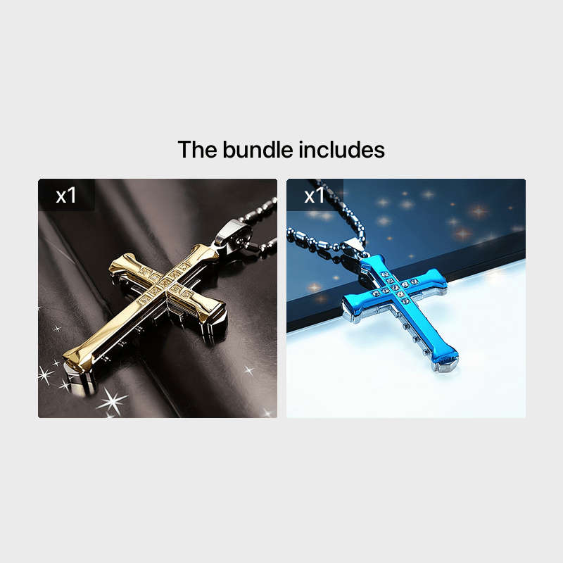 1 Piece Golden Add Blue Jesus Theme Pendant