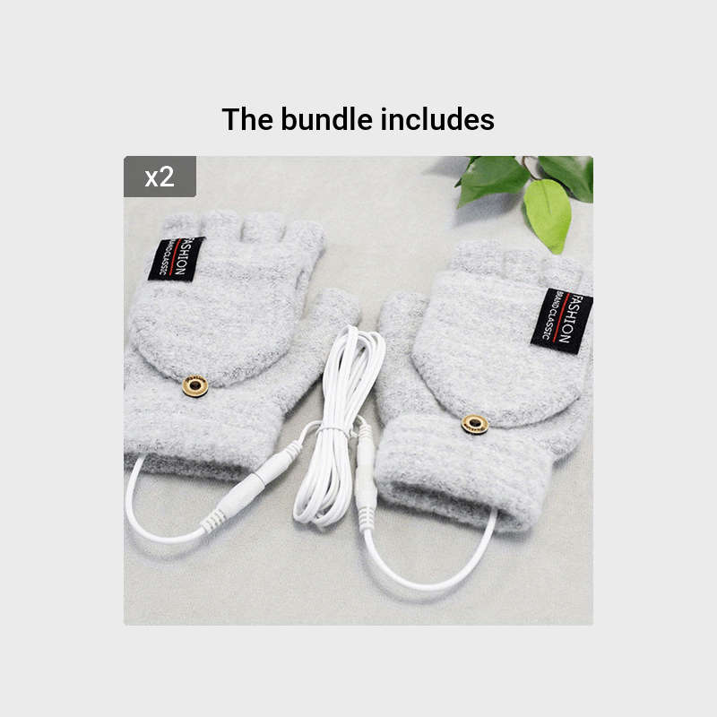 1 Pair Grey Warm Gloves