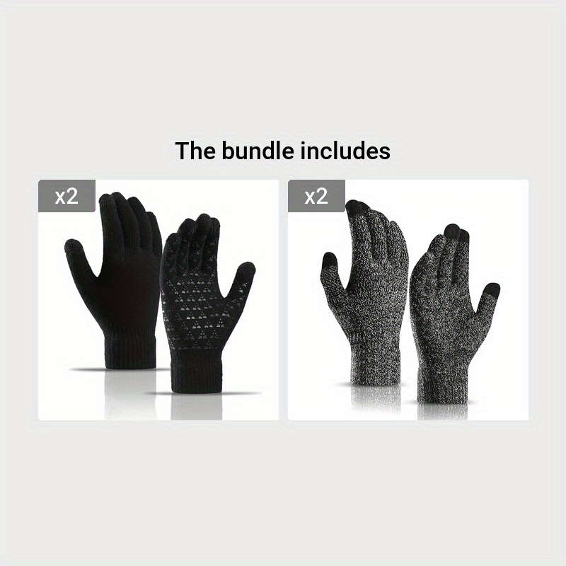 1 Pair Red Warm Gloves