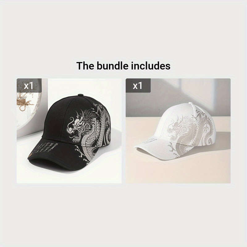 Hat Oriental Dragon Peaked Cap Black