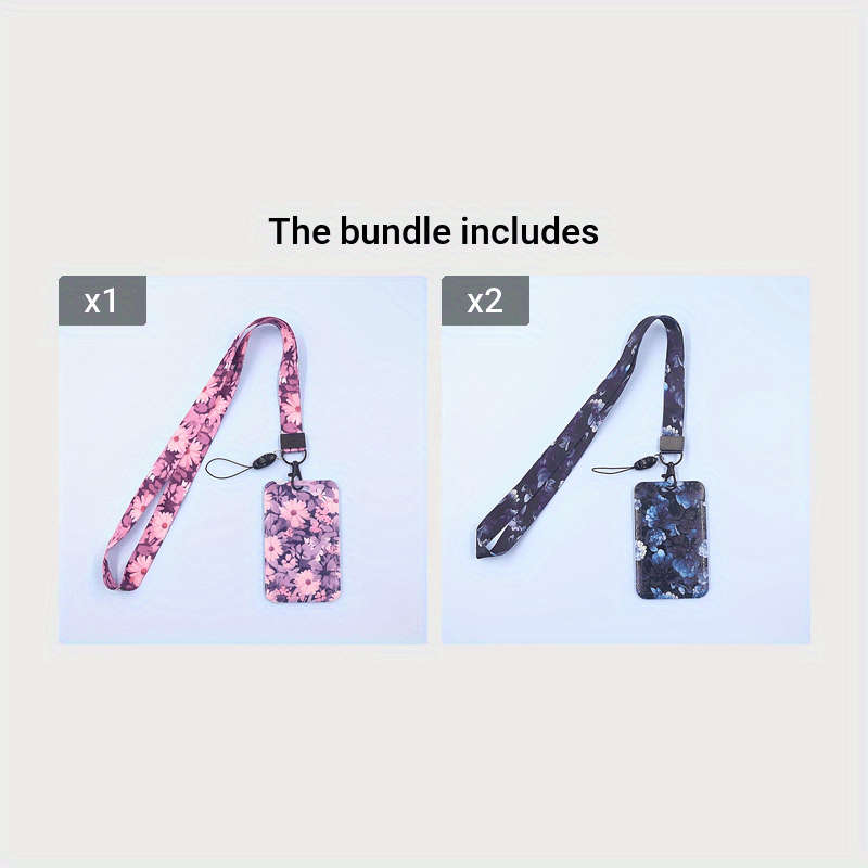 1pc Floral Patterned ID Card Holder Inspired Design Durable Plastic Material