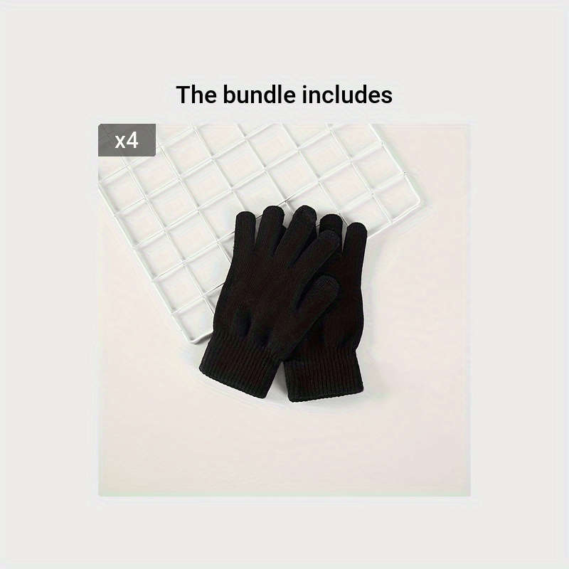 1 Pair Grey Warm Gloves