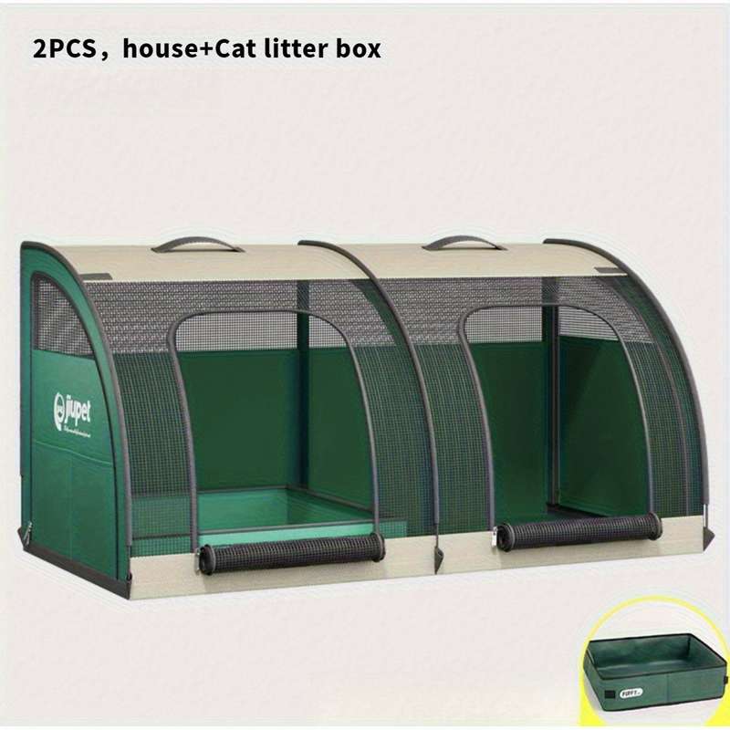 1pc Car Cage - Green + Cat Litter size One Size Fits AllPet Cage