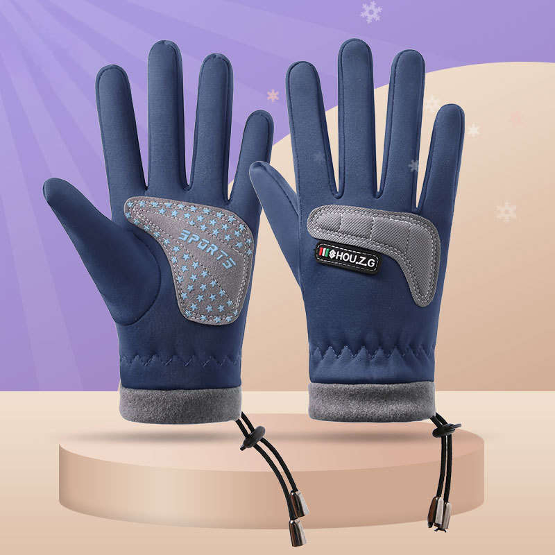 1 Pair Blue E3 Warm Gloves