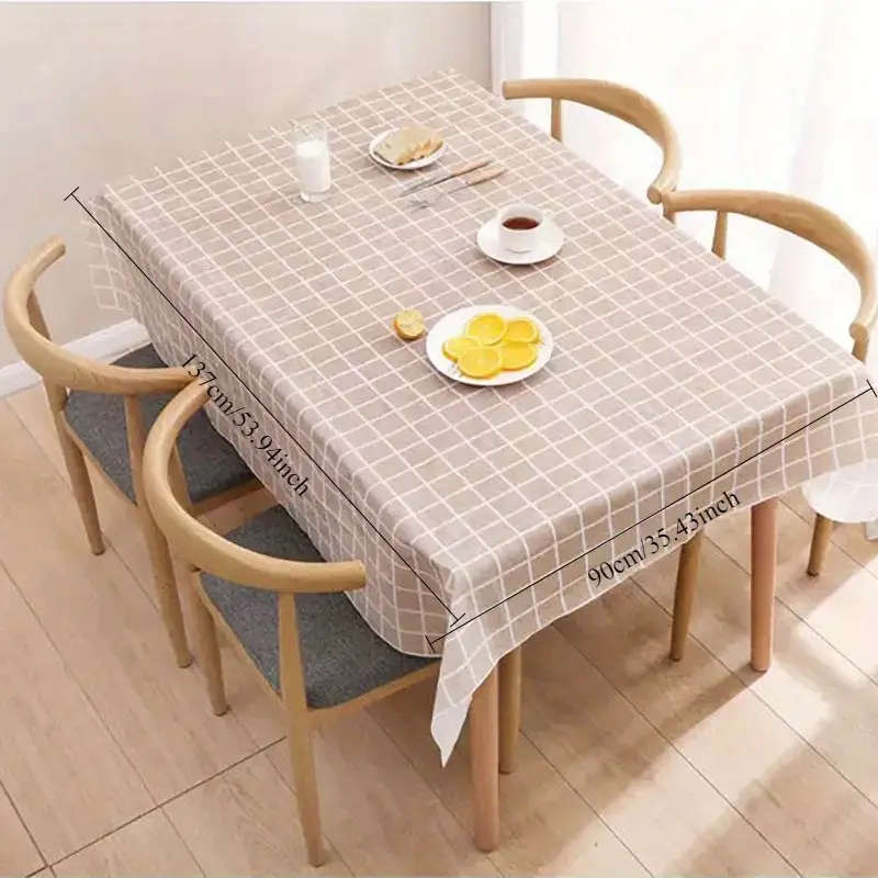 Grid Pattern Pvc Tablecloth