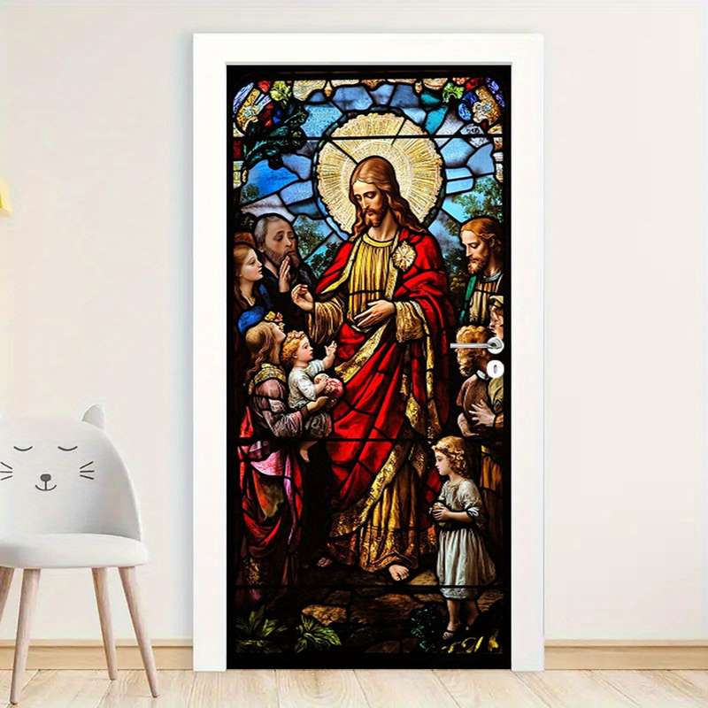 1pc 95.0x214.88cm Jesus Christian Themed Stickers