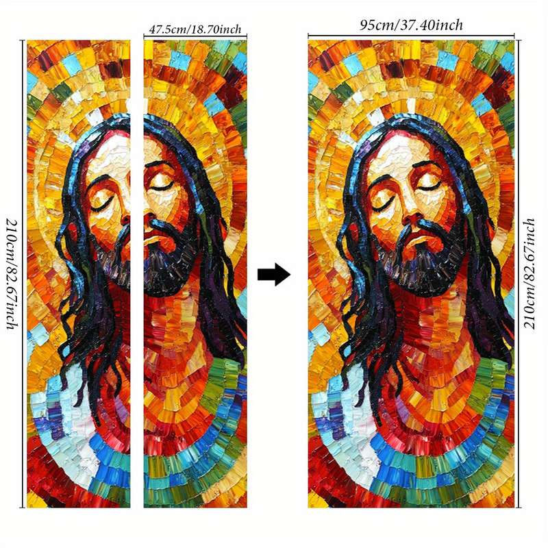 1pc 95.0x214.88cm Jesus Christian Themed Stickers