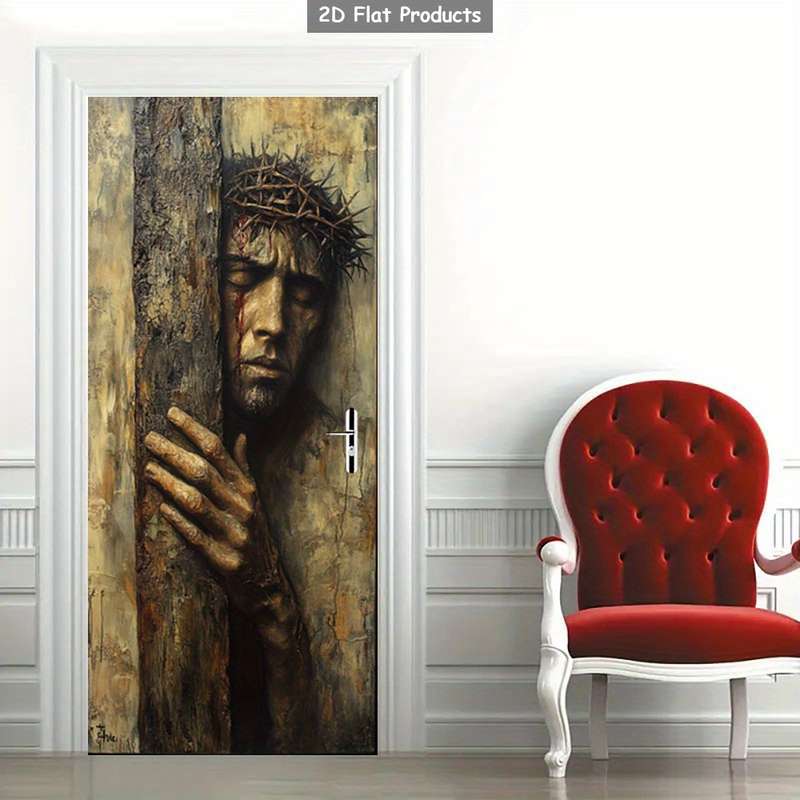 1pc 95.0x209.8cm Jesus Christian Themed Stickers