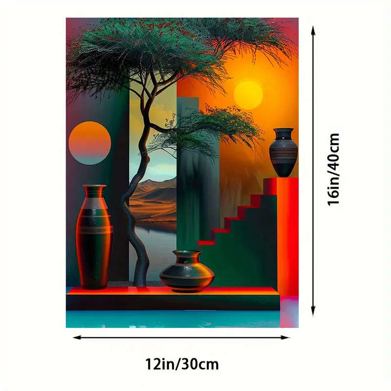 1pc An Abstract African-Themed Canvas Art Piece Without a Frame Measuring 30.48X40.64 cm Featuring T