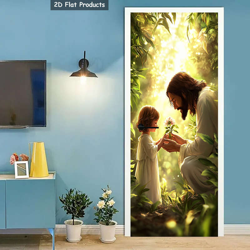 1pc 95.0x209.8cm Jesus Christian Themed Stickers