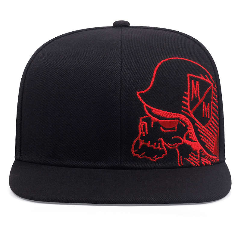 1pc Gothic Baseball Cap Adjustable Snapback Breathable Unisex Outdoor Sports Hat with Red Whi